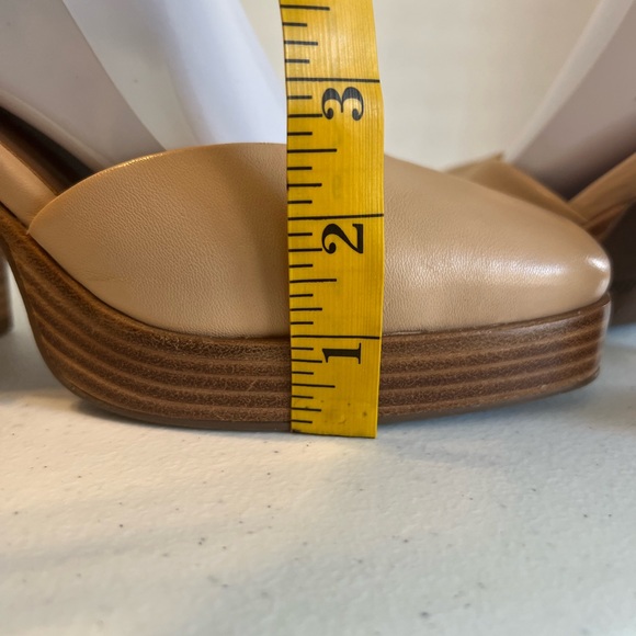 Seychelles Gleaming Leather Platform Mary Jane block Heels Square toe Nude 9 - Picture 9 of 14